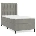 cadre de lit et matelas Gris clair 90x200 cm Velours