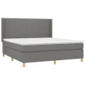 cadre de lit matelas LED Gris foncé 180x200 cm Tissu