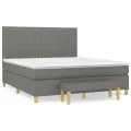 cadre de lit avec matelas Gris foncé 180x200cm Tissu