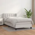 cadre de lit avec matelas Blanc 90x200 cm Similicuir