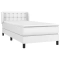 cadre de lit avec matelas Blanc 90x200 cm Similicuir