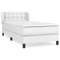 cadre de lit avec matelas Blanc 90x190 cm Similicuir
