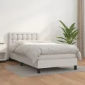 cadre de lit avec matelas Blanc 90x200 cm Similicuir