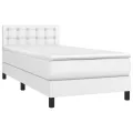 cadre de lit avec matelas Blanc 90x200 cm Similicuir
