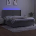 cadre de lit matelas et LED Gris clair 180x200 cm