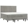 cadre de lit et matelas Gris clair 180x200cm Velours
