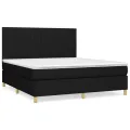 cadre de lit avec matelas Noir 180x200 cm Tissu