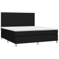 cadre de lit avec matelas Noir 180x200 cm Tissu
