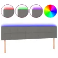 Tête de lit à LED Gris foncé 160x5x78/88 cm Tissu