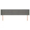 Tête de lit avec oreilles Gris foncé 163x16x78/88 cm Tissu