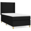 cadre de lit avec matelas Noir 90x190 cm Tissu