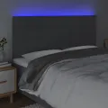 Tête de lit à LED Gris foncé 160x5x118/128 cm Tissu