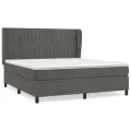 cadre de lit et matelas Gris foncé 180x200cm Velours