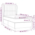 cadre de lit et matelas Gris foncé 90x190 cm Velours