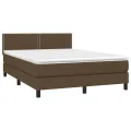 cadre de lit matelas et LED Marron foncé 140x200 cm