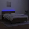 cadre de lit matelas et LED Marron foncé 140x200 cm