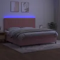 cadre de lit matelas et LED Rose 200x200 cm Velours