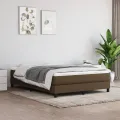 cadre de lit Marron foncé 140x200 cm Tissu