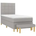 cadre de lit avec matelas Gris clair 80x200 cm Tissu