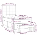 cadre de lit avec matelas Gris clair 80x200 cm Tissu