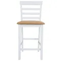 Set table et 4 chaises de bar en bois coloris blanc