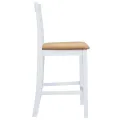 Set table et 4 chaises de bar en bois coloris blanc