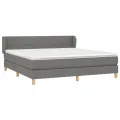 cadre de lit avec matelas Gris foncé 180x200cm Tissu