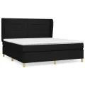 cadre de lit avec matelas Noir 180x200 cm Tissu