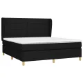 cadre de lit avec matelas Noir 180x200 cm Tissu