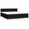 cadre de lit avec matelas Noir 180x200 cm Tissu