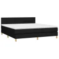 cadre de lit avec matelas Noir 180x200 cm Tissu