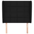 Tête de lit avec oreilles Noir 93x23x118/128 cm Tissu