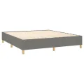 cadre de lit avec matelas Gris foncé 180x200cm Tissu