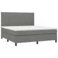 cadre de lit et matelas et LED Gris foncé 180x200 cm