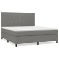 cadre de lit avec matelas Gris foncé 180x200cm Tissu