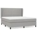 cadre de lit avec matelas Gris clair 180x200cm Tissu