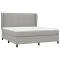 cadre de lit avec matelas Gris clair 180x200cm Tissu