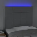 Tête de lit à LED Gris clair 90x5x118/128 cm Tissu