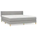 cadre de lit avec matelas Gris clair 180x200cm Tissu