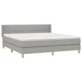 cadre de lit avec matelas Gris clair 180x200cm Tissu