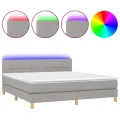 cadre de lit et matelas et LED Gris clair 180x200 cm