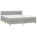 cadre de lit et matelas et LED Gris clair 180x200 cm