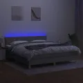cadre de lit et matelas et LED Gris clair 180x200 cm