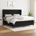 cadre de lit avec matelas Noir 180x200 cm Tissu