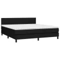 cadre de lit avec matelas Noir 180x200 cm Tissu