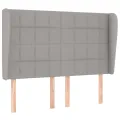 Tête de lit avec oreilles Gris clair 147x23x118/128 cm Tissu
