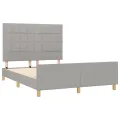 Cadre de lit avec tête de lit Gris clair 140x190 cm Tissu