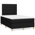 cadre de lit avec matelas Noir 120x200 cm Tissu