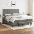 cadre de lit avec matelas Gris foncé 180x200cm Tissu