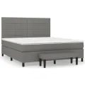 cadre de lit avec matelas Gris foncé 180x200cm Tissu